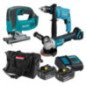 Combo caladora + esmeriladora 18 V BL + kit + rotomartillo Combo caladora + esmeriladora 18 V BL + kit + rotomartillo