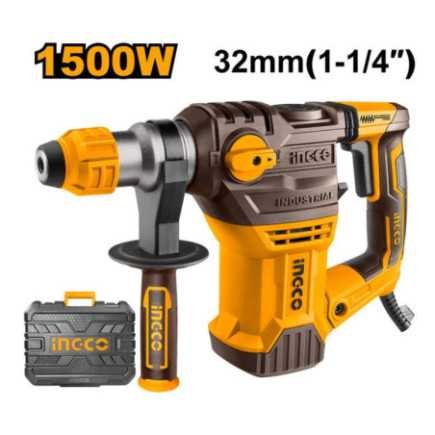 Rotomartillo SDS plus 1-1/4" 1,500 W Anti vibración + estuche INGCO URH1500281