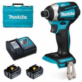 Atornillador de Impacto 1/4" 18 V BL + 2 baterías 5 A + estuche MAKITA DTD154RTE