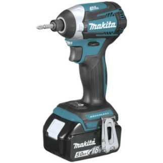 Atornillador de Impacto 1/4" 18 V BL + 2 baterías 5 A + estuche MAKITA DTD154RTE
