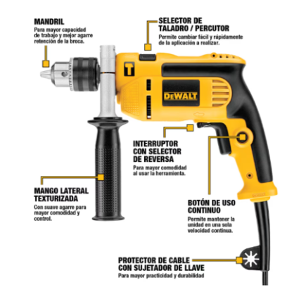Rotomartillo 1/2" 770 W 0-2800 rpm DEWALT DWE5010-B3