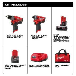 Taladro 1/2" Y Destornillador 1/4" M12 Fuel Milwaukee 2596-22