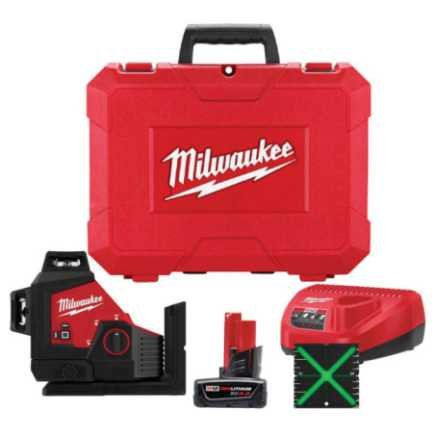 Nivel Laser Verde De 3 Planos 360 M12 - Kit