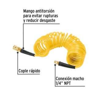 Manguera tipo resorte 7.6 m x 1/4", Pretul 20659