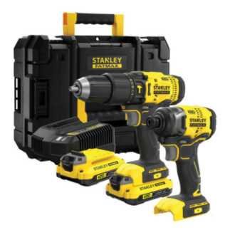 Combo Rotomartillo + Atornillador 20 V BL + 2 baterías 2 A STANLEY SBDI465D2T-B