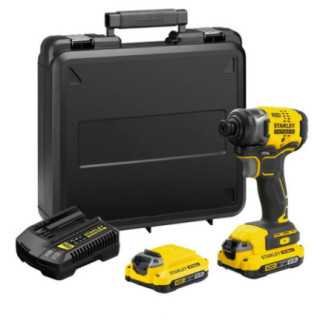 Atornillador de Impacto 1/4" 20 V BL + 2 baterías 2 A STANLEY SBI810D2K-B3