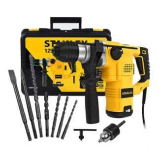 Rotomartillo SDS Plus 1-1/4" 1,250 W 3.5 J 0-4,100 gpm + brocas STANLEY STHR1232K-B3
