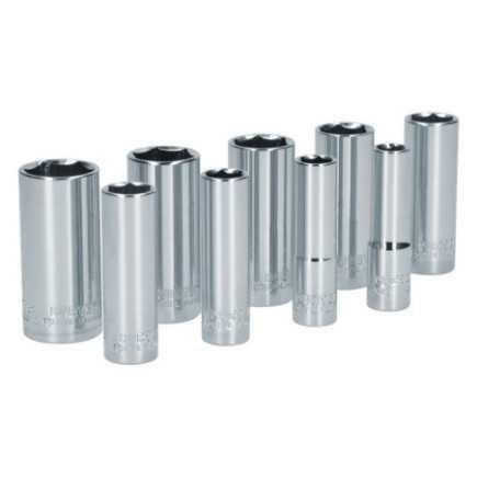 Juego de dados largos cuadro de 3/8" 6 puntas en pulgadas 9 piezas Surtek S12S