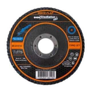 Disco Laminado Zirconio 4 1/2" Grano 100 Gladiator DFZ8115100