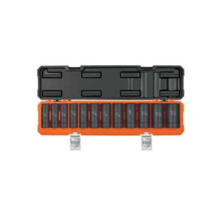 Juego De 12 Dados Largos Cuadro 1/2' De Impacto 6 Puntas Std