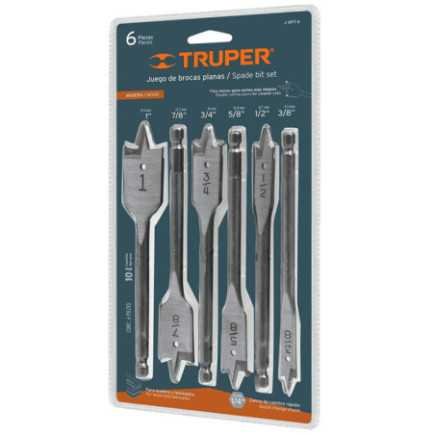 Brocas Planas De Manita (Paleta) 6 Piezas Truper 11395