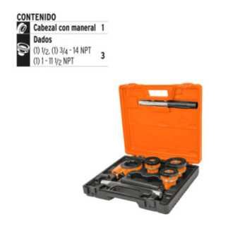 Tarraja Juego de 4 piezas para tubo, TRUPER 13070