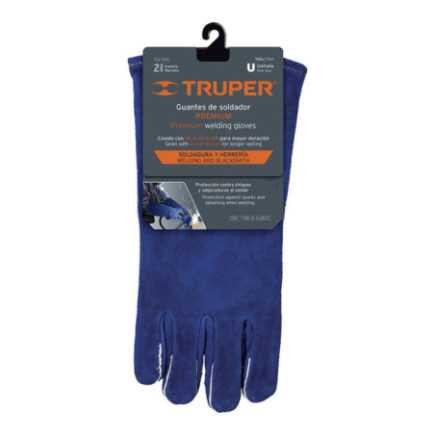 Guantes Azules Reforzados Para Soldador Truper 15246