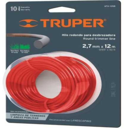 Hilo Redondo Para Desbrozadora, 12 M Largo, 2.7 Mm, Blister Tru