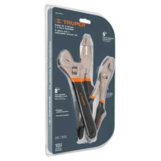 Llave De Perico Y Pinzas 3 Piezas Truper 18216