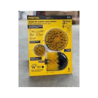 Juego de 3 cepillos multiusos para taladro Pretul 28152