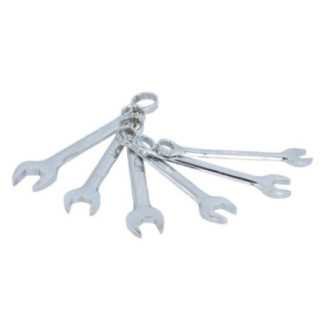 Juego de llaves combinadas cortas pulido espejo en pulgadas 12 puntas 6 piezas Urrea 1201T6