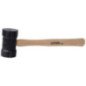 Mazo con cabeza de hule negro con mango de madera de encino de 16" 22 oz Urrea 1368