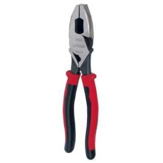 Pinza para electricista con mango bimaterial de 9-3/8" corte lateral con poncha cable alta Urrea 259GHLX