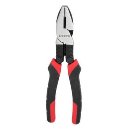 Pinza para electricista con mango bimaterial palanca compuesta de 8" universal Urrea 267GCA