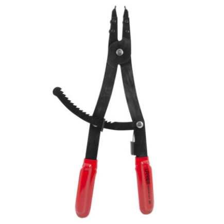 Pinza para cerrar anillos de retención con mecanismo de matraca Urrea 364