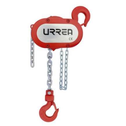 Polipasto manual con freno de acción inmediata 1 ramal 0.5 ton cadena 3 m Urrea 46300