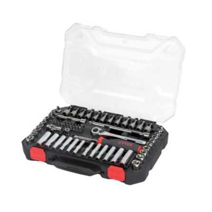 Juego de dados y accesorios cuadro de 1/4" combinado 70 piezas Urrea 4701CD