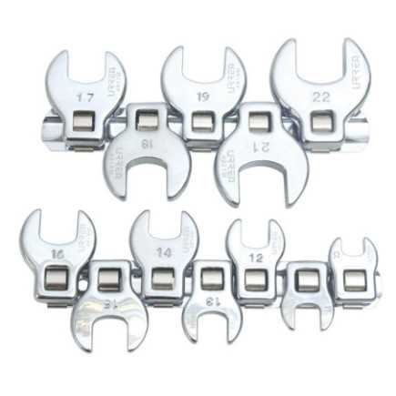 Juego de llaves pata de cuervo cuadro de 3/8" metricas 12 piezas Urrea 4900-12M