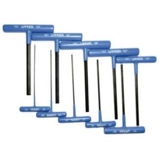Juego de llaves hexagonales cortas tipo "T" ergonómicas metricas 10 piezas Urrea 4965GPM
