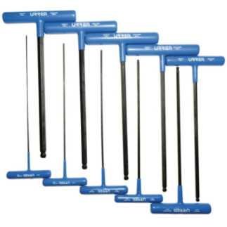 Juego de llaves hexagonales tipo "T" punta de bola metricas 10 piezas Urrea 4965LBGPM