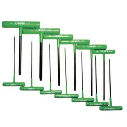 Juego de llaves hexagonales cortas tipo "T" ergonómicas Torx 13 piezas Urrea 49668TGP