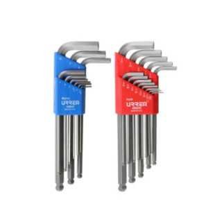 Juego de llaves hexagonales tipo "L" combinadas punta de bola 22 piezas Urrea 49822HD