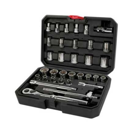 Juego de dados y accesorios cuadro de 3/8" combinado 33 piezas Urrea 5200CB