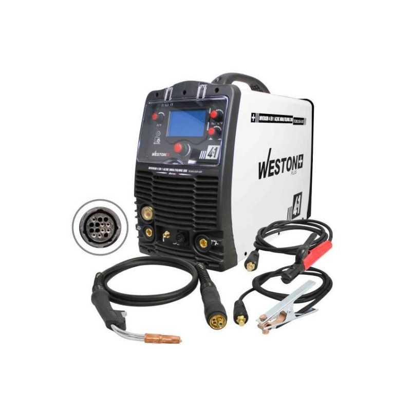 Soldadora INVERSOR MULTIPROCESO 4EN1 AC/DC MMA/TIG/MIG 200A 220V WEST-Z67100