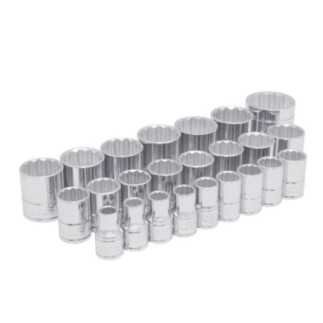 Juego de dados cuadro de 1/2" 12 puntas metricos 24 piezas Urrea 54211