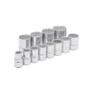 Juego de dados cuadro de 1/2" 12 puntas metricos en riel 12 piezas Urrea 54212