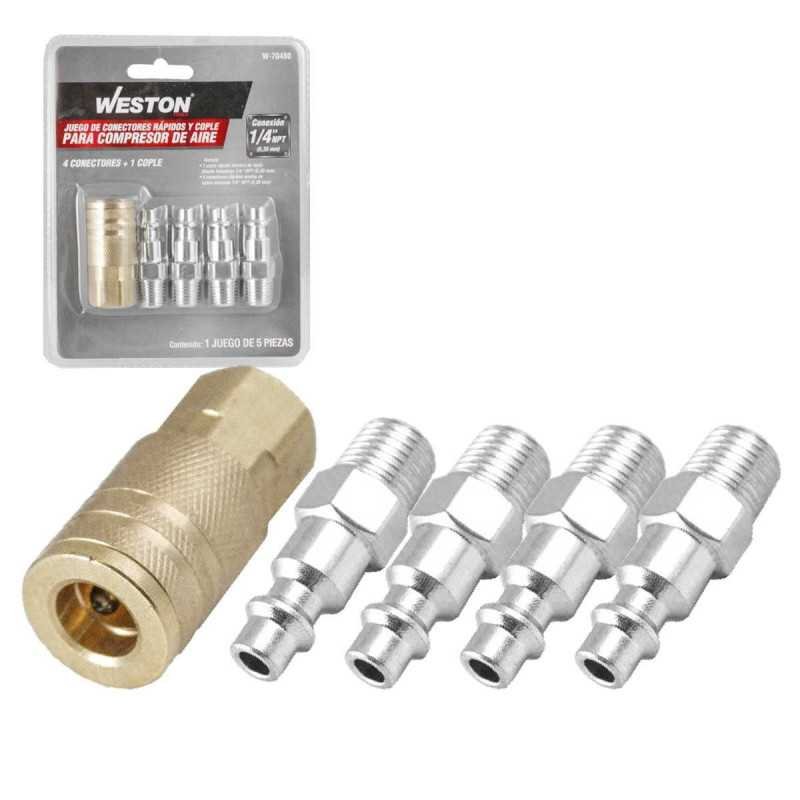 Conectores rapidos y 1 cople 1/4" WESTON 70480