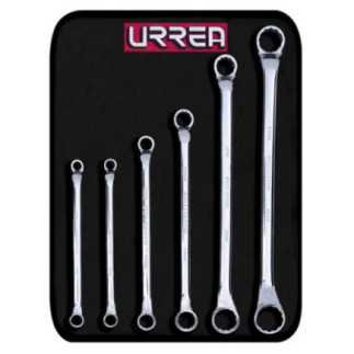 Juego de llaves de estrías pulido espejo de 45° metricas 12 puntas 6 piezas Urrea 8100CM