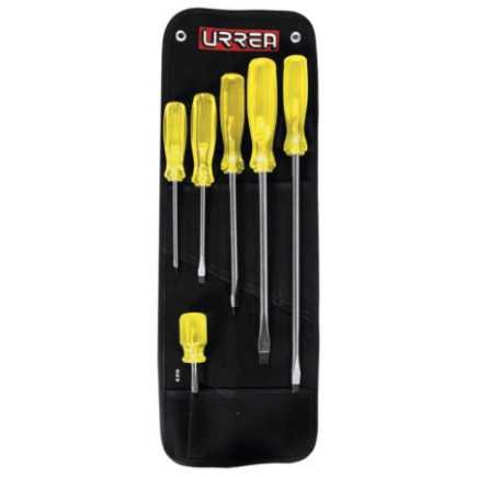Juego de destornilladores con mango ambar combinados 6 piezas Urrea 9600B