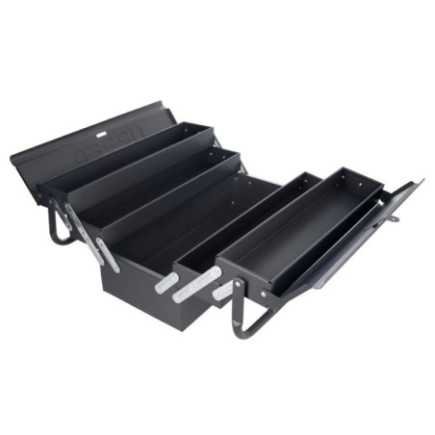 Caja portaherramientas metálica tipo acordeón negra 7" x 18" x 7" Urrea CMA4