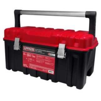CPU26AR Caja portaherramientas plástica con broches metálicos charola y tapa roja 26" x 10" x 10" Urrea