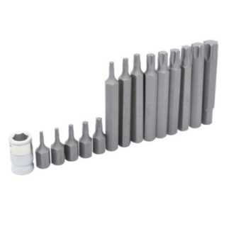 Juego de puntas torx cortas y largas hexágono de 3/8" con adaptador 15 piezas Urrea J230