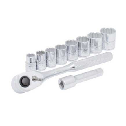 JBUA02S Juego de dados y accesorios cuadro de 3/8" en pulgadas 10 piezas Urrea