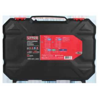 JCD01 Juego de dados y accesorios cuadro de 1/4" y 3/8" combinado 63 piezas Urrea