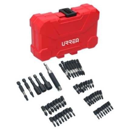 Juego de puntas y accesorios con sistema de amortiguación de impacto 54 piezas Urrea JUP54