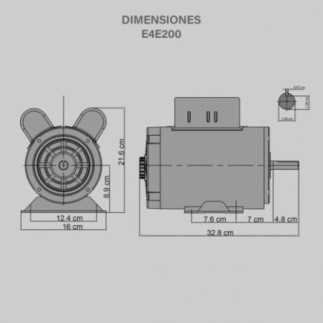 Motor Monofásico 2 Hp 4 Polos Uso General VE4E200