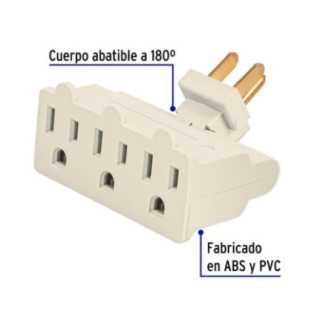 Multicontacto Triple Aterrizado Tipo Bisagra Volteck