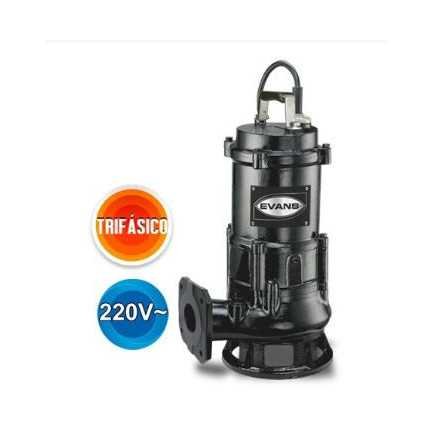 Bomba Para Solidos De Max 1.5", Trifásica 220V, 2Pol, 8 M Cable