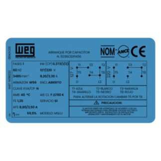 Motor Monofásico 1/2 Hp 2 Polos Uso General 14318232