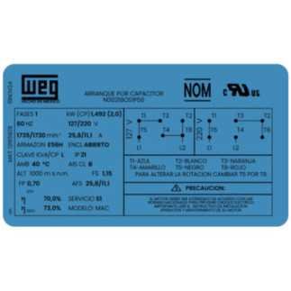 Motor Monofasico 2 Hp 4 Polos Uso General Weg Weg0011-1